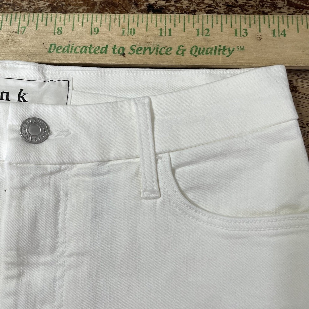 FRANK & EILEEN SLIGO Womens Sz 28 White Cotton Stretch‎ Raw Hem Jeans EXC - Picture 4 of 11